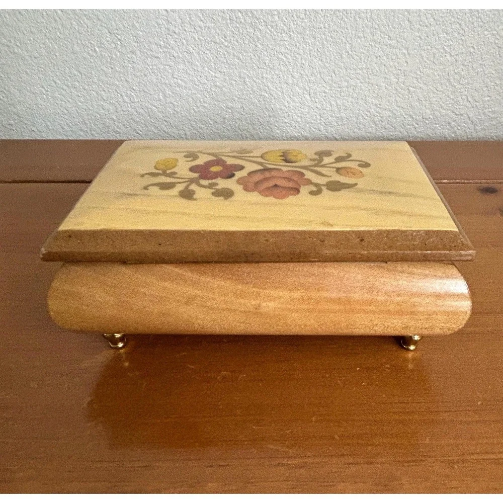 Intarsitalia‎ Vintage Wood Inlay Jewelry keepsake Made In Italy